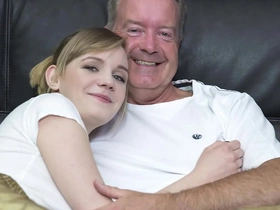 sexy blonde bends over to get fucked by grandpa big cock