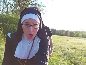 this nun gets her ass filled with cum before she goes to church !!