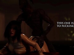 (4k - love wolf) lost girl with big tits and big ass gets fucked by a monster with a erect cock and decides to get creampied