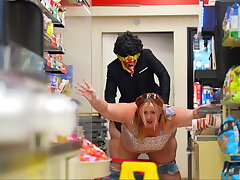 horny bbw gets fucked at the local 7- eleven