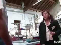 german milf mom in stockings seduce to fuck public
