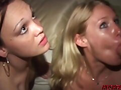 lusty babes fucked hard at a party before facial cumshot